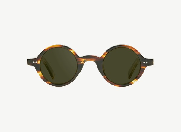 Front view of a pair of eyeglasses called the Poet in Tobacco