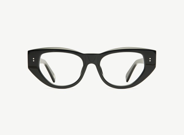Front view of a pair of eyeglasses called the Rebel in Black