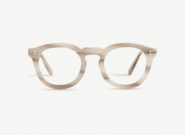 Front view of a pair of eyeglasses called the Charmer in Slate