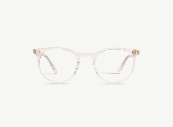 Front view of a pair of eyeglasses called the Parisian in Crystal