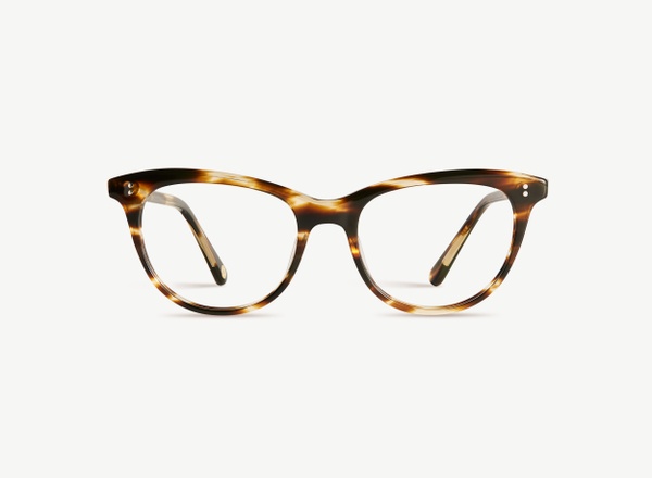 Front view of a pair of eyeglasses called the Ballerina in Tobacco