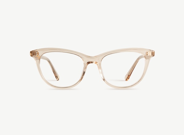 Front view of a pair of eyeglasses called the Ballerina in Nude