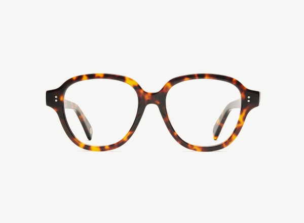 Front view of a pair of eyeglasses called the Altruist in Tortoise