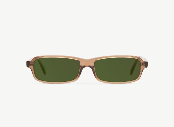 Front view of a pair of eyeglasses called the Blade in Cocoa