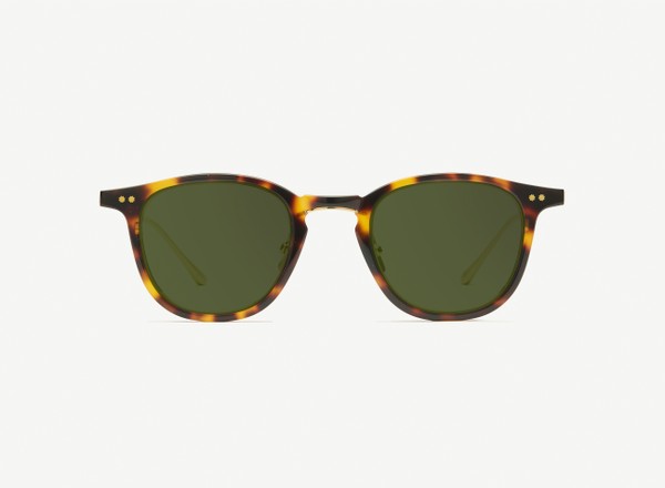 Front view of a pair of eyeglasses called the Critic in Tortoise