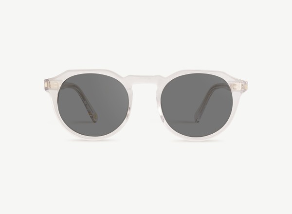 Front view of a pair of eyeglasses called the Sculptor in Crystal