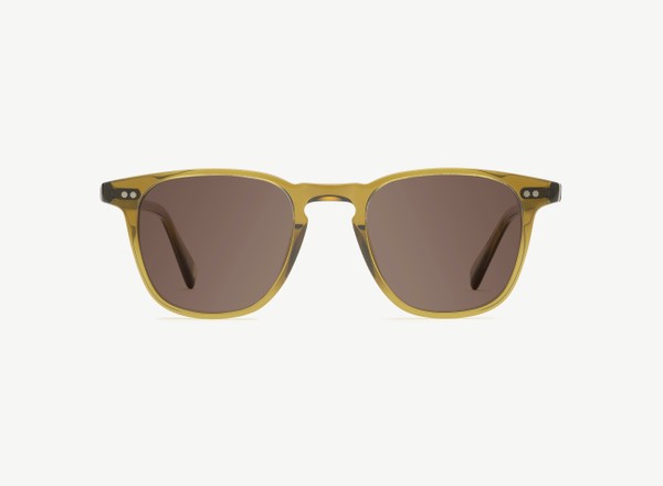 Front view of a pair of eyeglasses called the Architect in Olive