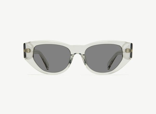 Front view of a pair of eyeglasses called the Rebel in Smoke