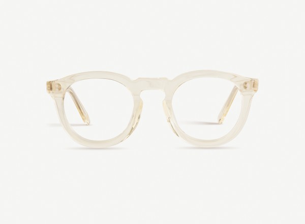 Front view of a pair of eyeglasses called the Charmer in Champagne