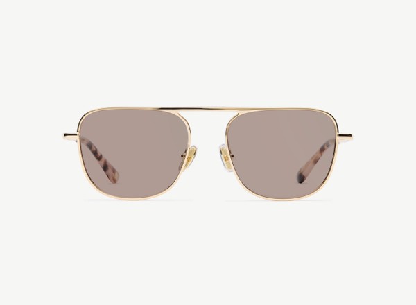 Front view of a pair of eyeglasses called the Pioneer in Rose Gold