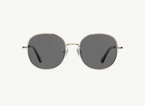 Front view of a pair of eyeglasses called the Guardian in Silver