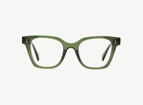 Front view of a pair of eyeglasses called the Lecturer in Jade