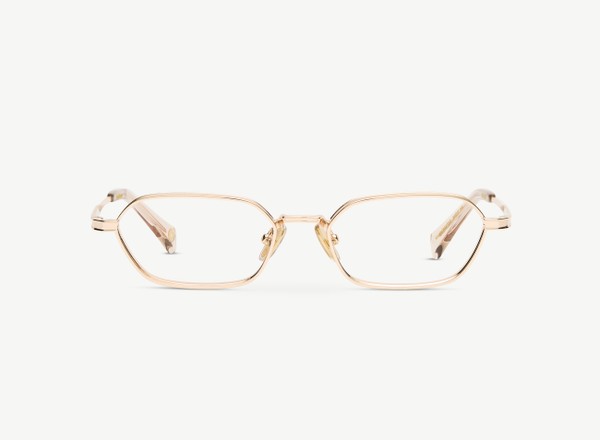 A pair of eyeglasses called the Agent in Gold colour