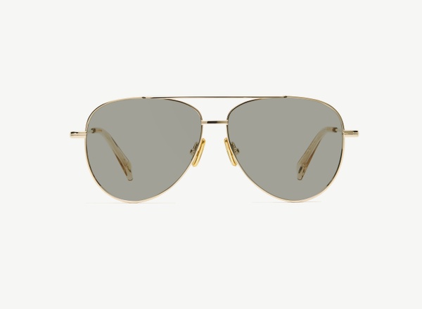 Front view of a pair of eyeglasses called the Soldier in Gold