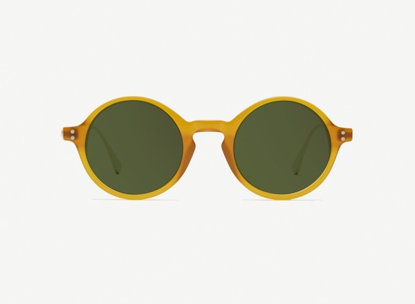 Front view of a pair of eyeglasses called the Curator in Marigold