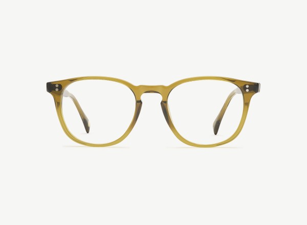 Front view of a pair of eyeglasses called the Pal in Olive