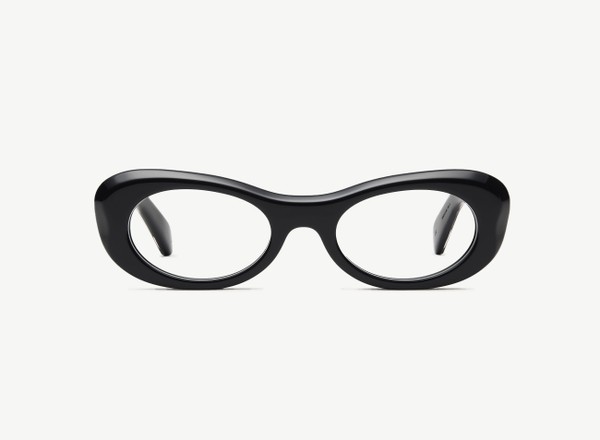 Front view of a pair of eyeglasses called the Flow in Black