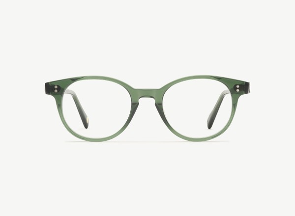 Front view of a pair of eyeglasses called the Londoner in Jade