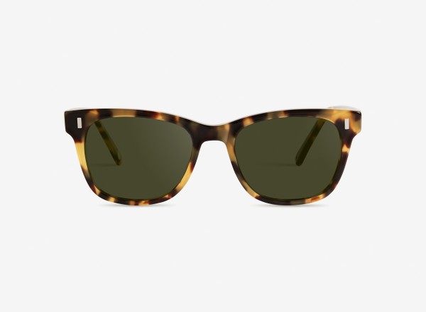 Front view of a pair of eyeglasses called the Actor in Turtle