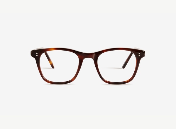 Front view of a pair of eyeglasses called the Bookworm in Cognac
