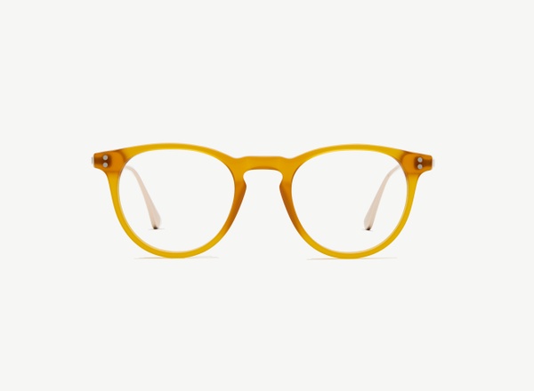 Front view of a pair of eyeglasses called the Mediator in Marigold