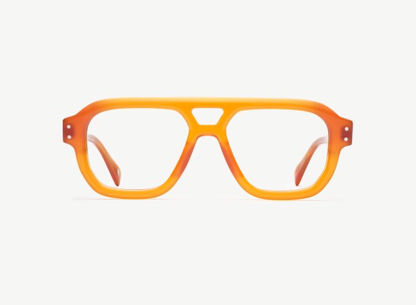 Front view of a pair of eyeglasses called the Admiral in Marigold