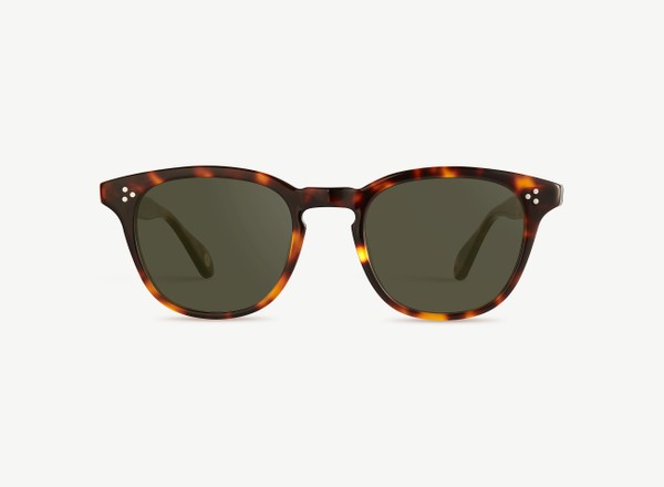 Front view of a pair of eyeglasses called the Believer in Tortoise