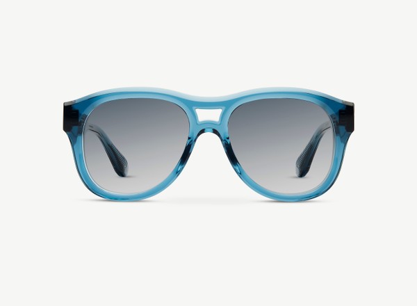 Front view of a pair of eyeglasses called the Salva in Azure