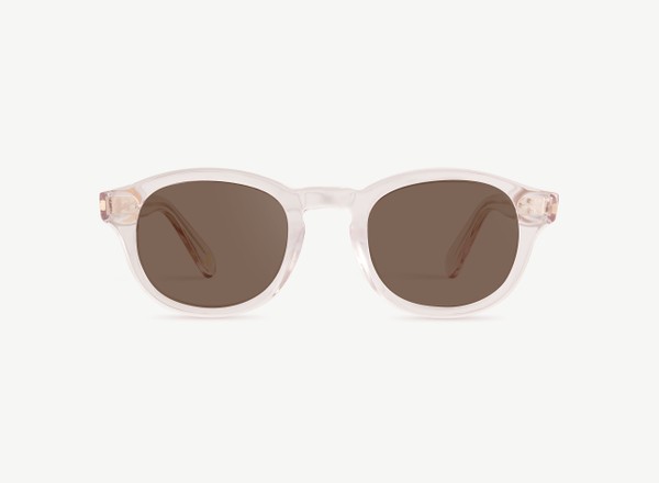 Front view of a pair of eyeglasses called the Optimist in Lilac