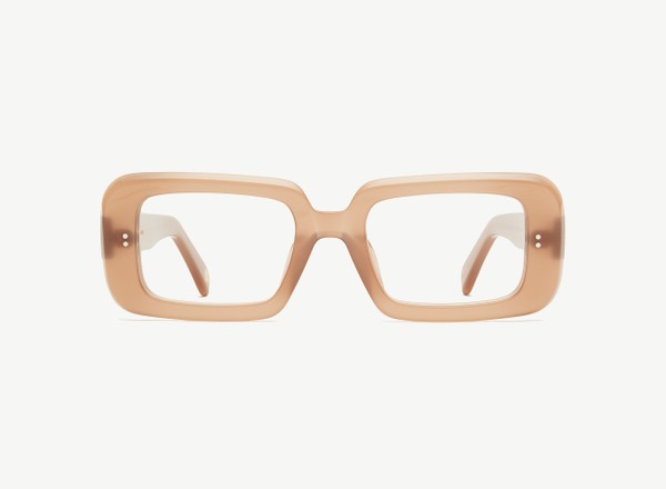 Front view of a pair of eyeglasses called the Boss in Hazelnut