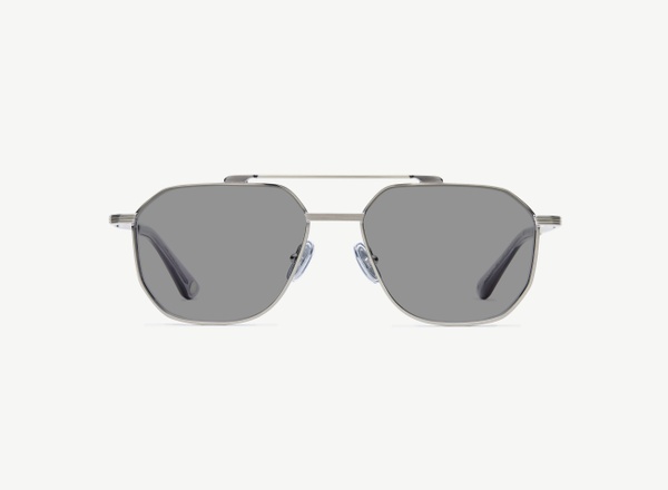 Front view of a pair of eyeglasses called the Maverick in Gunmetal