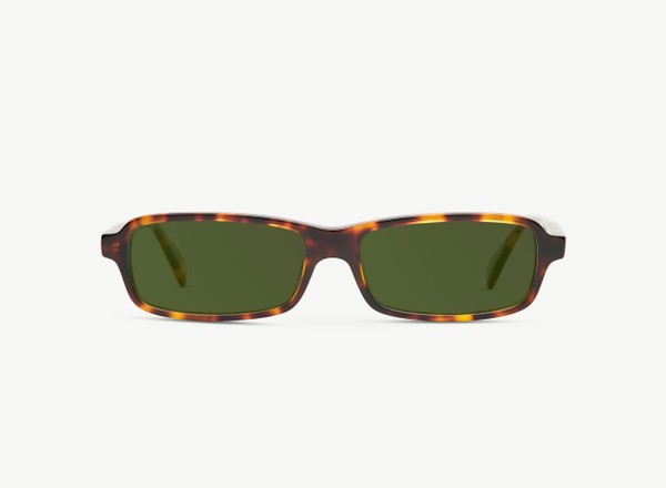 Front view of a pair of eyeglasses called the Blade in Tortoise