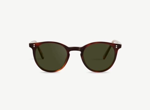 Front view of a pair of eyeglasses called the Traveller in Cognac