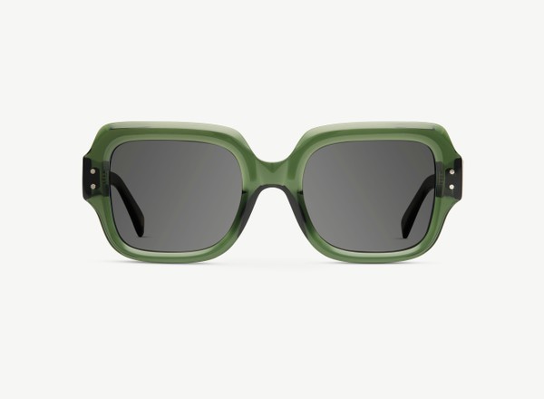 Front view of a pair of eyeglasses called the Provocateur in Jade