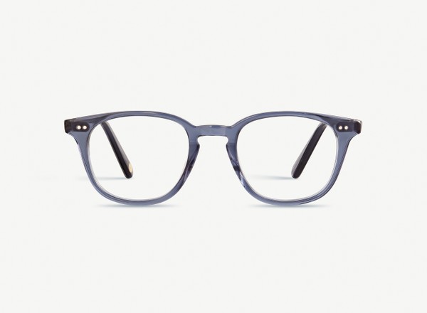 Front view of a pair of eyeglasses called the Samaritan in Midnight