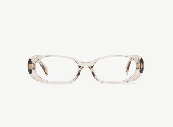 Front view of a pair of eyeglasses called the Nomad in Nude