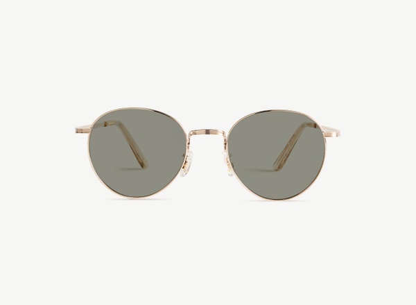 Front view of a pair of eyeglasses called the Prodigy in Gold