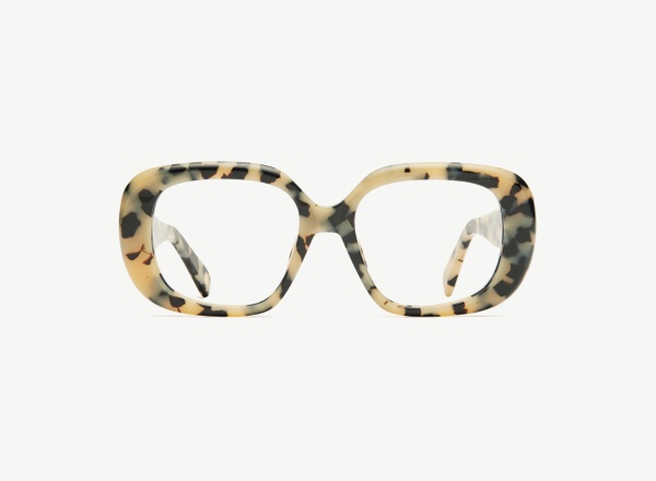 Front view of a pair of eyeglasses called the Fan in Diorite