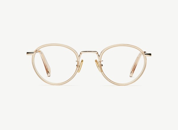 Front view of a pair of eyeglasses called the Author in Nude