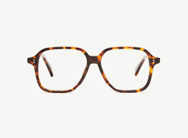 Front view of a pair of eyeglasses called the Legend in Tortoise