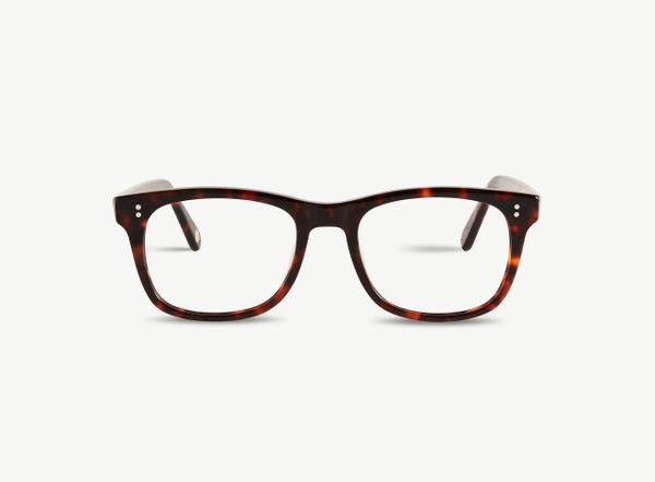 Front view of a pair of eyeglasses called the Founder in Espresso
