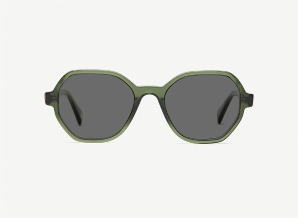 Front view of a pair of eyeglasses called the Storyteller in Jade