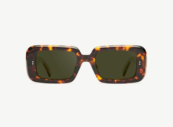 Front view of a pair of eyeglasses called the Boss in Tortoise