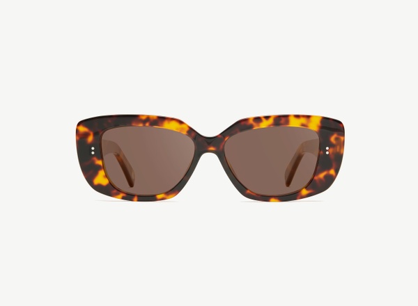 Front view of a pair of eyeglasses called the Actress in Tortoise