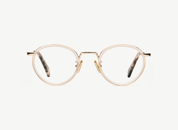 Front view of a pair of eyeglasses called the Author in Rose