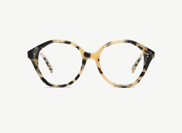 Front view of a pair of eyeglasses called the Angel in Diorite