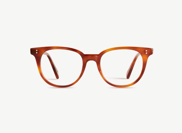 Front view of a pair of eyeglasses called the Aesthete in Amber