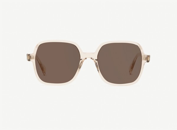 Front view of a pair of eyeglasses called the Reporter in Nude