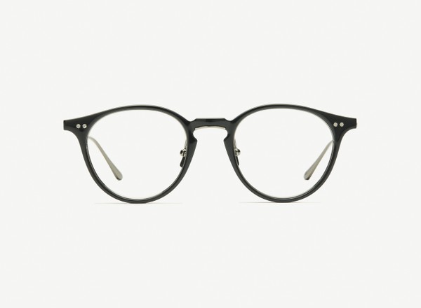 Front view of a pair of eyeglasses called the Lyricist in Black