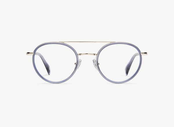 Front view of a pair of eyeglasses called the Prospect in Midnight